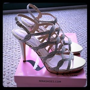 Gold with Gems Party Heels, 9.5